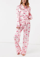 Flamingo- 2pc silk set